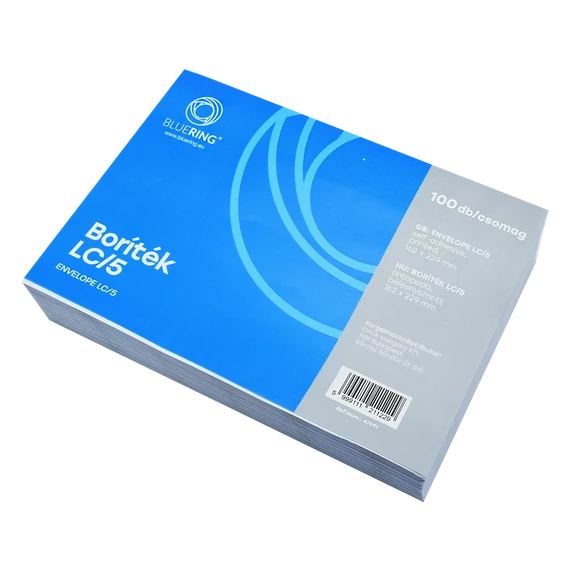 Boríték LC/5 öntapadó bélésnyomott 162×229mm Bluering® 100 db/csom fehér