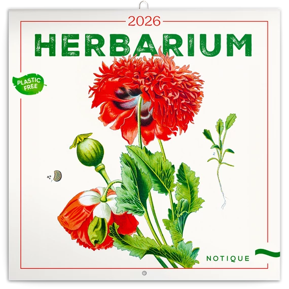 Falinaptár képes lemeznaptár 300x300mm, Herbarium Realsystem 2026.