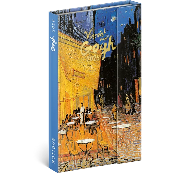 Határidőnapló mágnessel záródó, fehér lapokkal Vincent Van Gogh 130x160 mm, Presco