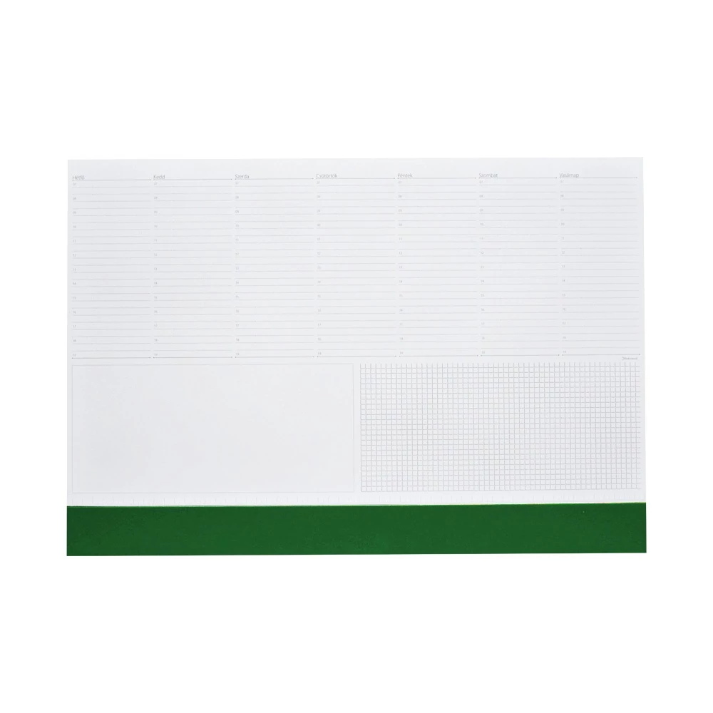 Asztali könyöklő fehér lapokkal zöld műbőrcsíkkal 570 x 390 mm  Realsystem 2026.