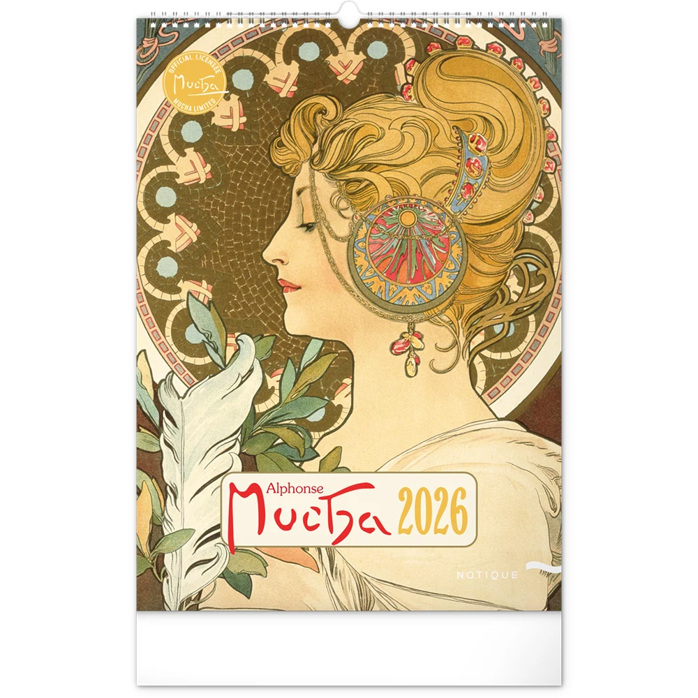Falinaptár képes  330×460mm Alphonse Mucha  Realsystem 2026.