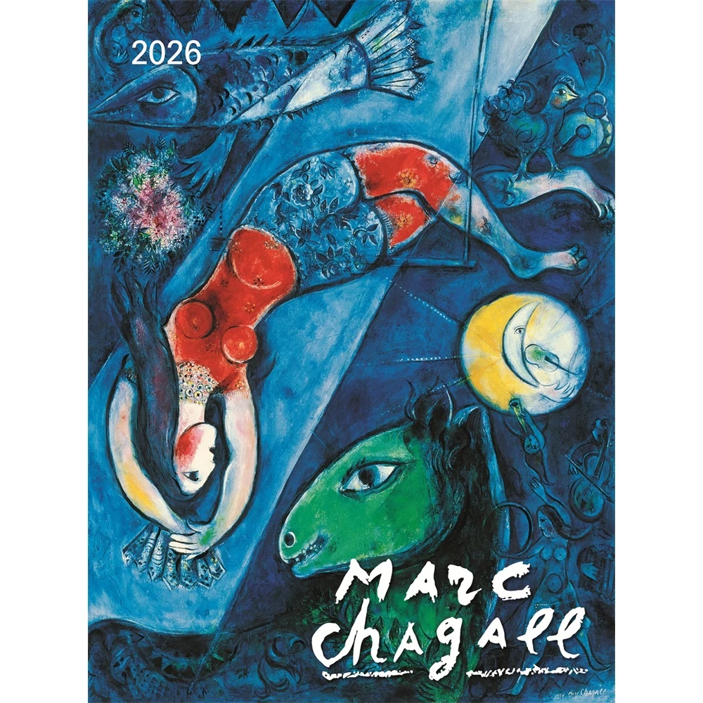 Falinaptár képes 420 × 560 mm, fehér lapokkal Marc Chagall Dayliner 2026.