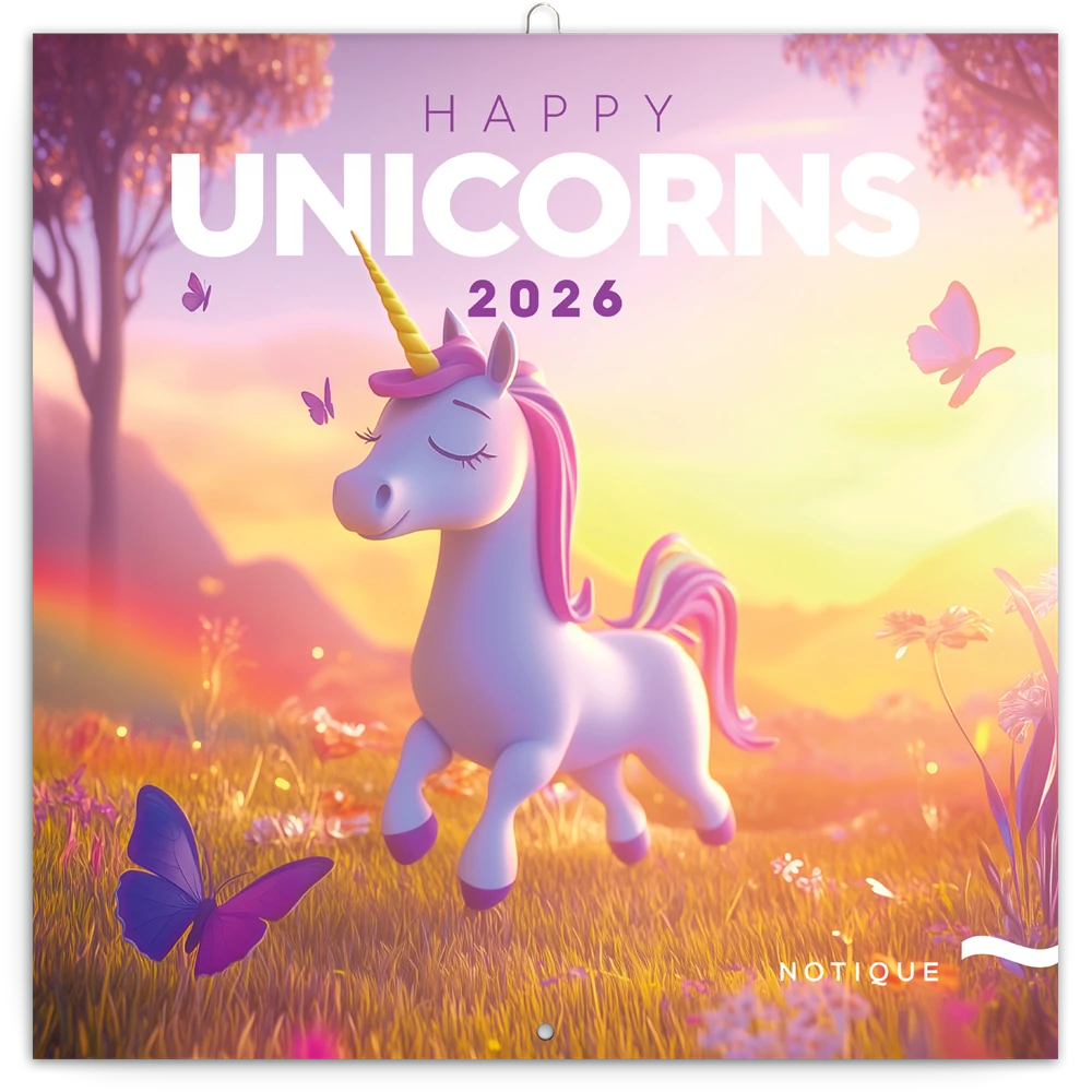 Falinaptár képes lemeznaptár 300x300mm, Happy Unicorns Realsystem 2026.