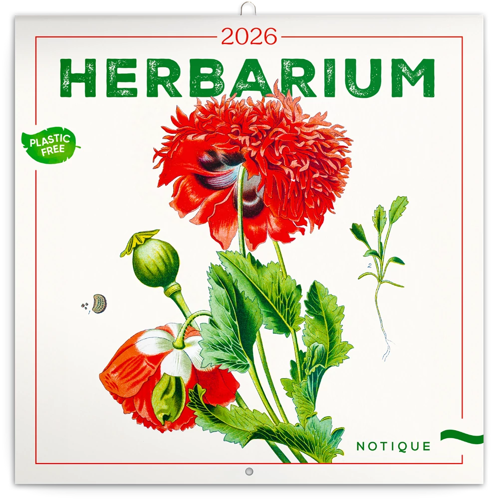 Falinaptár képes lemeznaptár 300x300mm, Herbarium Realsystem 2026.