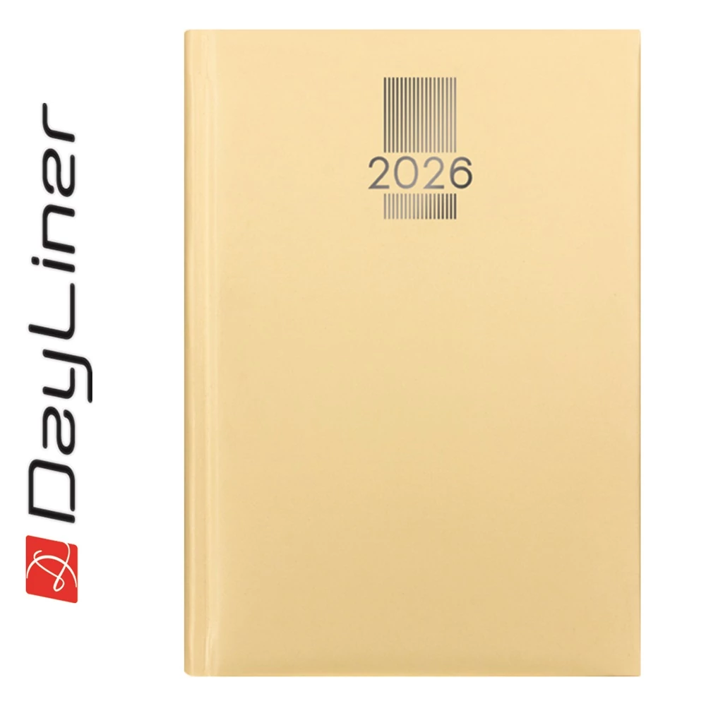 Határidőnapló MyPastel A5 napi, krémszínű lapokkal sárga Dayliner 2026.