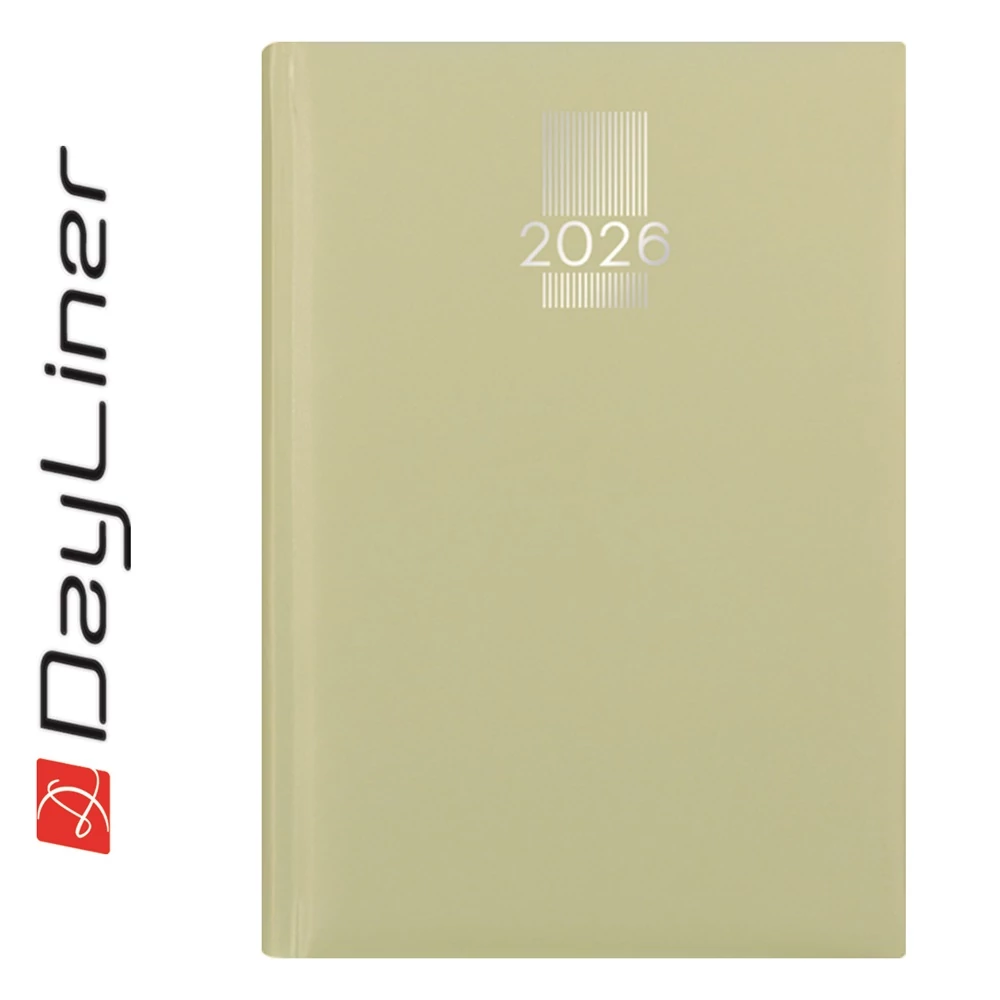 Határidőnapló MyPastel A5 napi, krémszínű lapokkal világoszöld Dayliner 2026.
