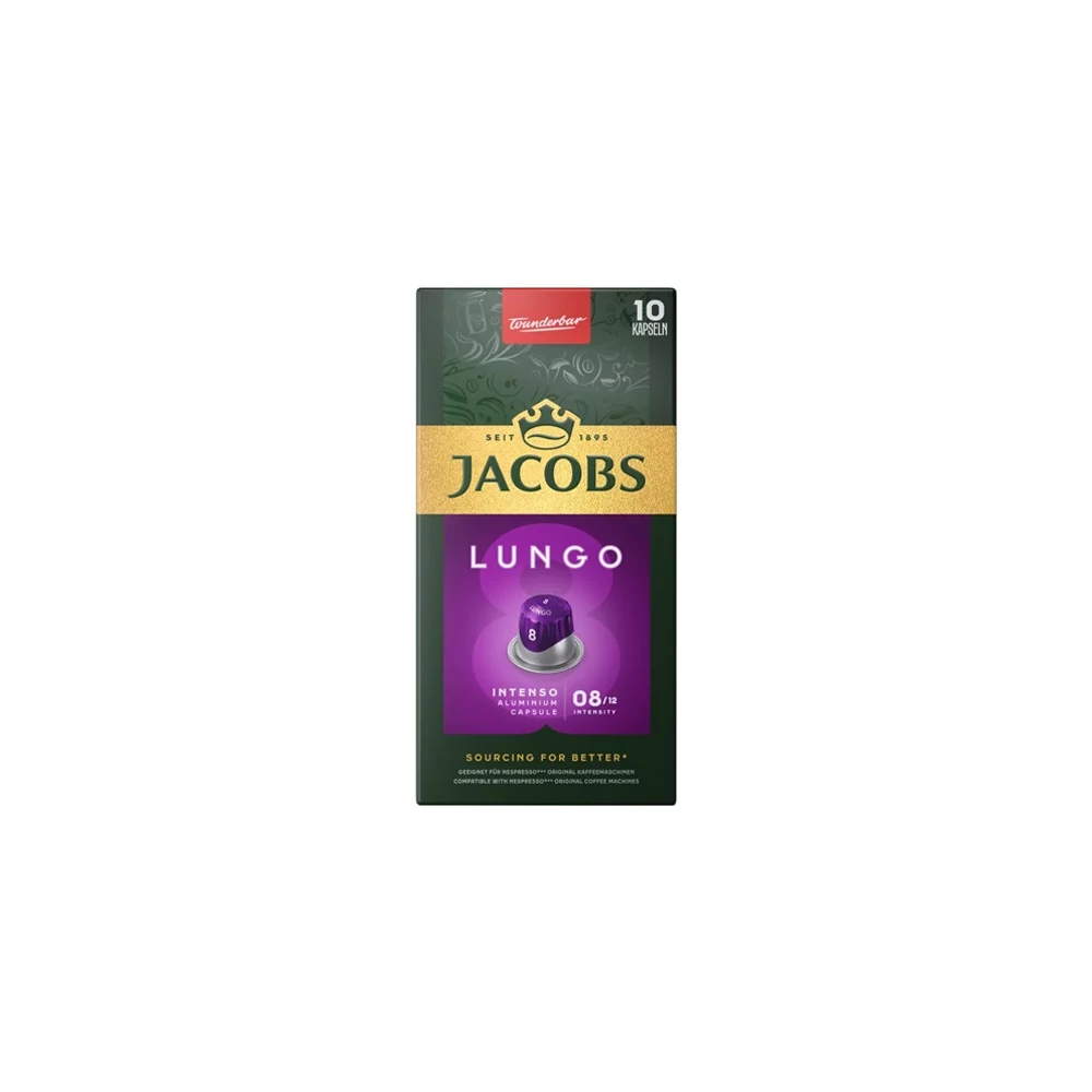 Kávékapszula, Nespresso kompatibilis Jacobs Lungo 8 Intenso 10db/doboz