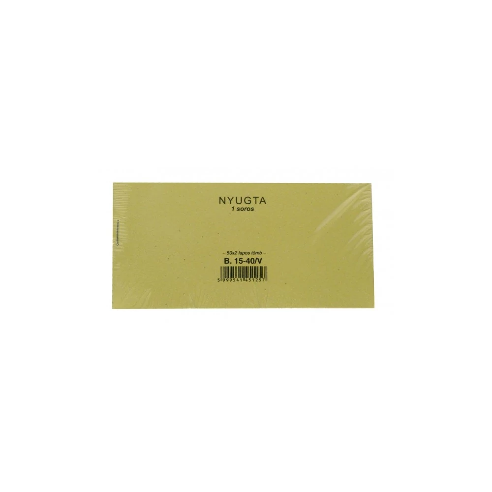 Nyugta egysoros 50x2lapos Navigator B.15-40/V/PM